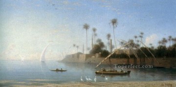 Charles Theodore Frere Painting - Una vista de Beni Souef Egipto Orientalista árabe Charles Theodore Frere